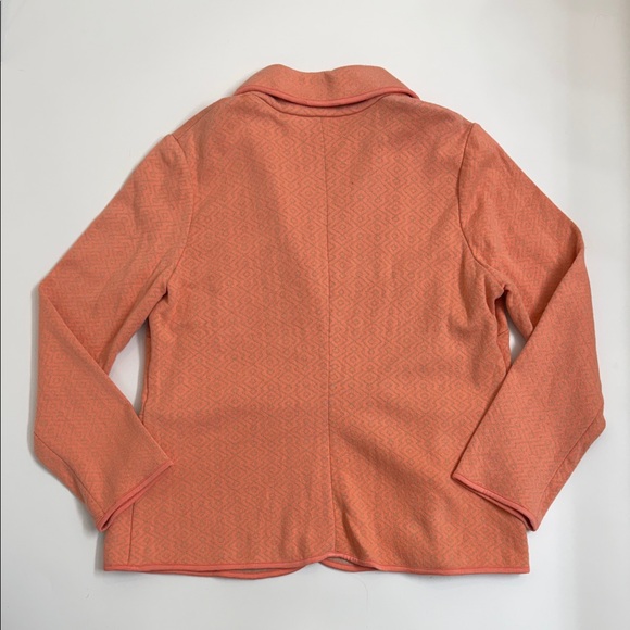 Pendleton 2X Plus Cotton Knit Coral Pink Structured Blazer Jacket NWT - Picture 7 of 7
